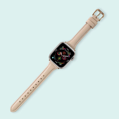 Abbie Leather Apple Watch Bands Replacement Strap 38MM/40MM/41MM Apricot + Rose Gold