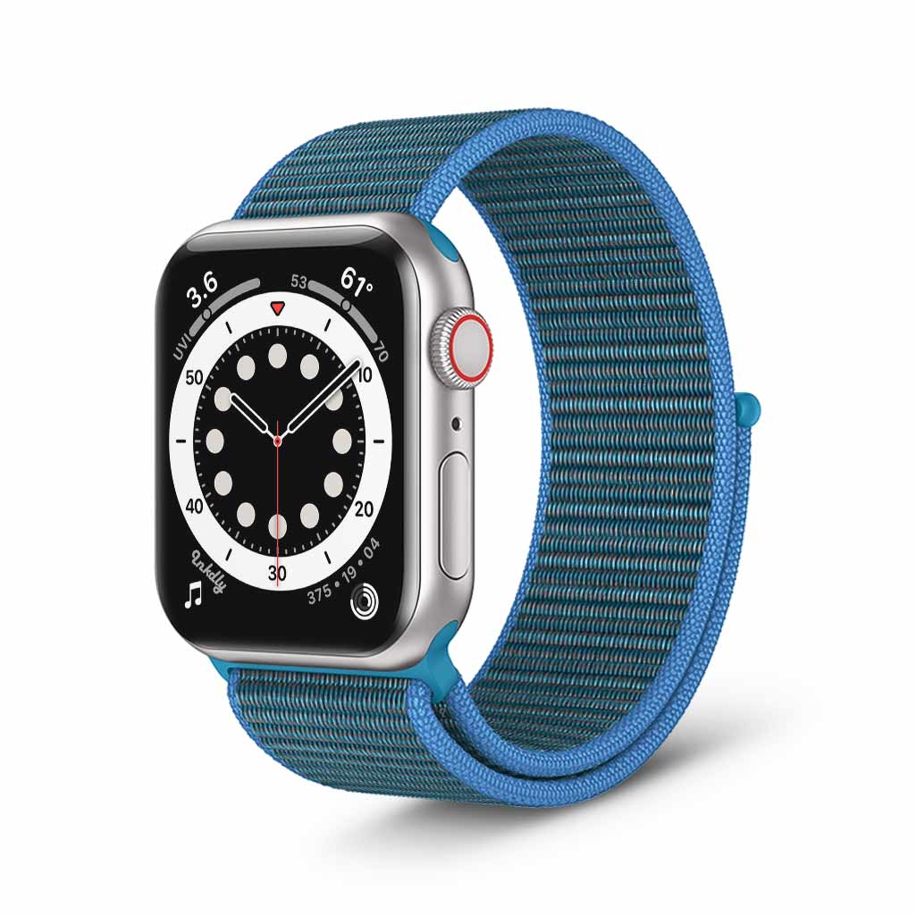 Apple Watch Series 6 Sports Loop Bands Replacement 40mm Chrysanthemum Blue
