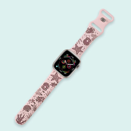 Aura Engraved Apple Watch Bands Replacement Straps 38mm/40m/41mm Pink + Purple Jellyfish