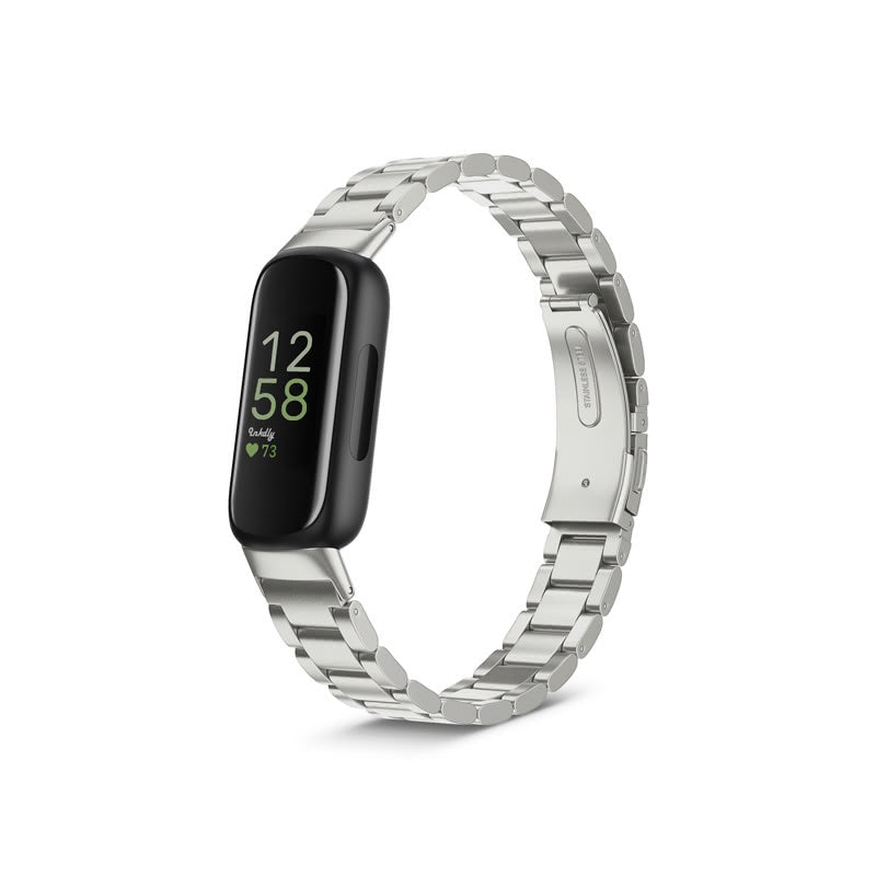 Boss Fitbit Inspire 3 Band Replacement Stainless Link Silver Steel  