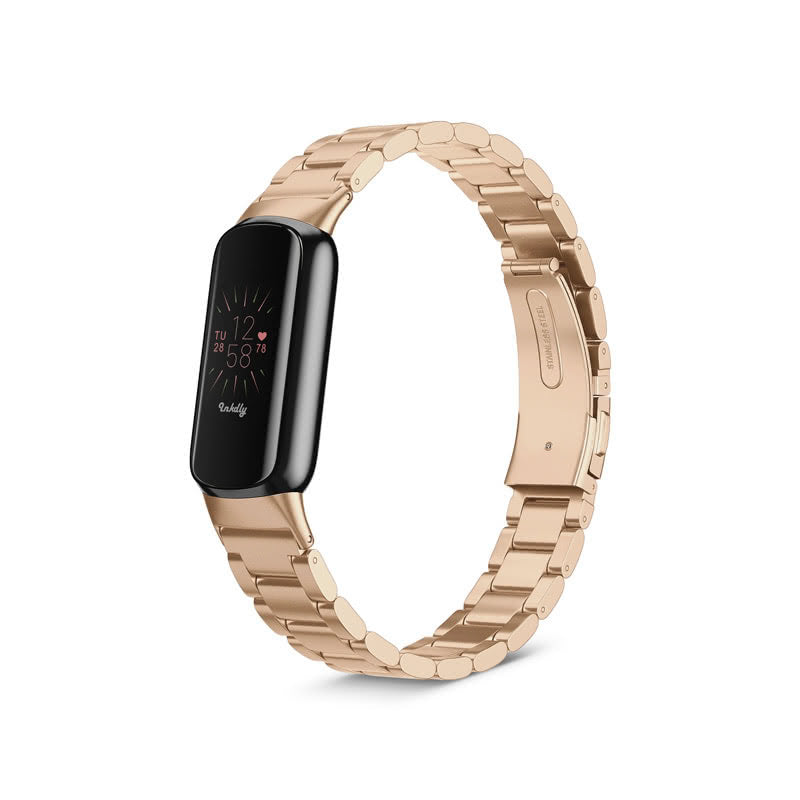 Boss Fitbit Luxe Band Replacement Stainless Link Traditional Rose Gold  
