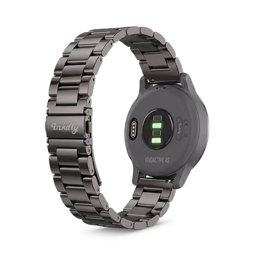 Boss Garmin Vivoactive 4S Bands Replacement Stainless Link (18mm) Black