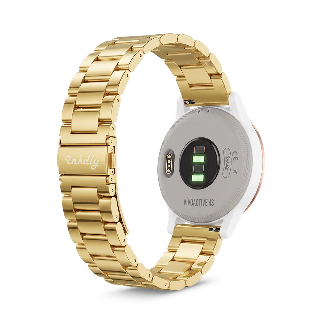 Boss Garmin Vivoactive 4S Bands Replacement Stainless Link (18mm) Gold