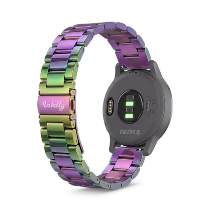 Boss Garmin Vivoactive 4S Bands Replacement Stainless Link (18mm) Iridescent