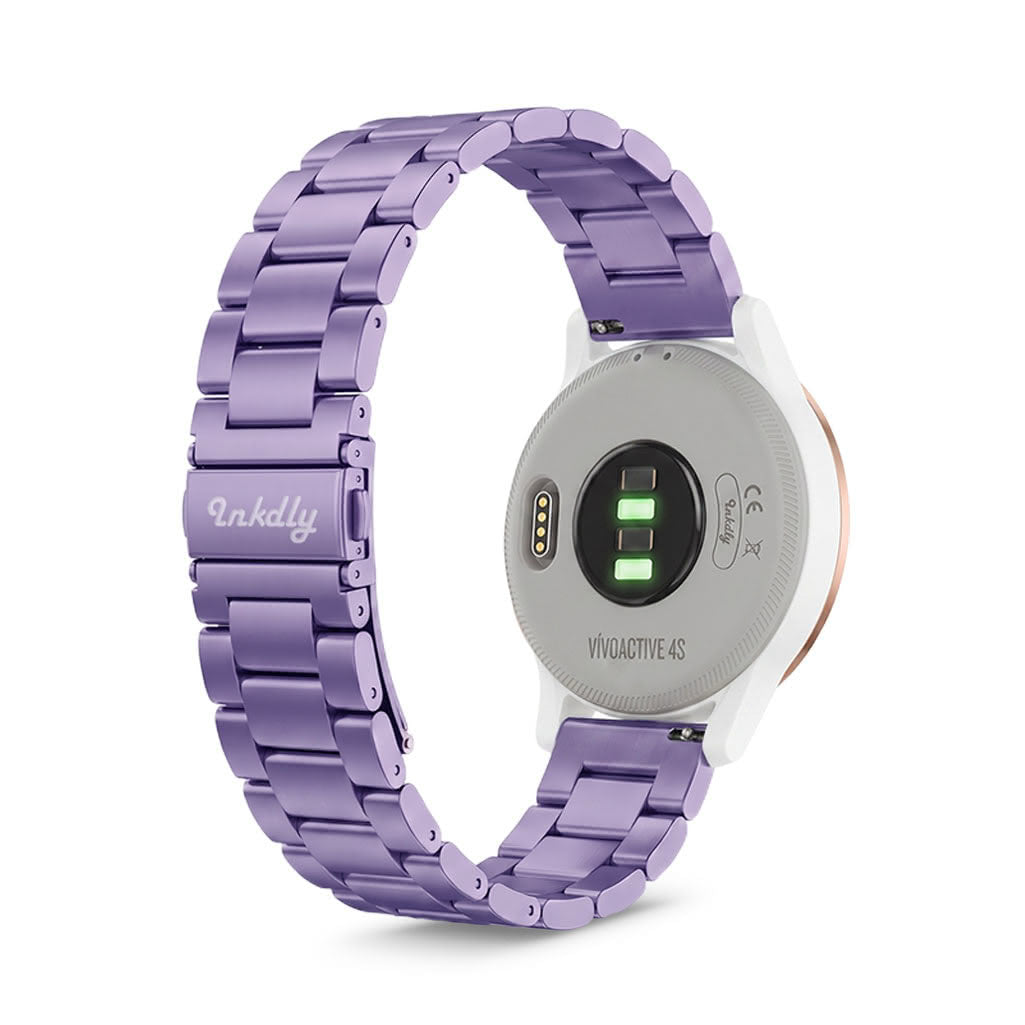 Boss Garmin Vivoactive 4S Bands Replacement Stainless Link (18mm) Light Purple