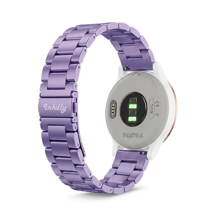 Boss Garmin Vivoactive 4S Bands Replacement Stainless Link (18mm) Light Purple