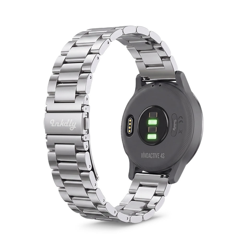 Boss Garmin Vivoactive 4S Bands Replacement Stainless Link (18mm) Silver