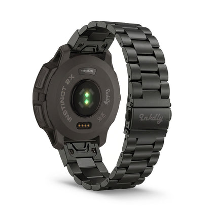 Boss Stainless Garmin Instinct 2X Solar Bands Replacement Quick Change (26mm) Black