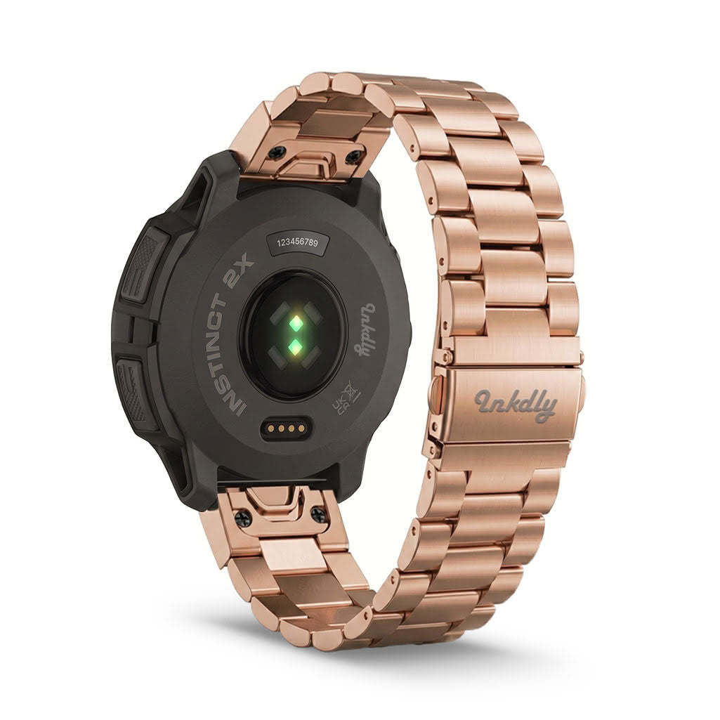 Boss Stainless Garmin Instinct 2X Solar Bands Replacement Quick Change (26mm) Rose Gold