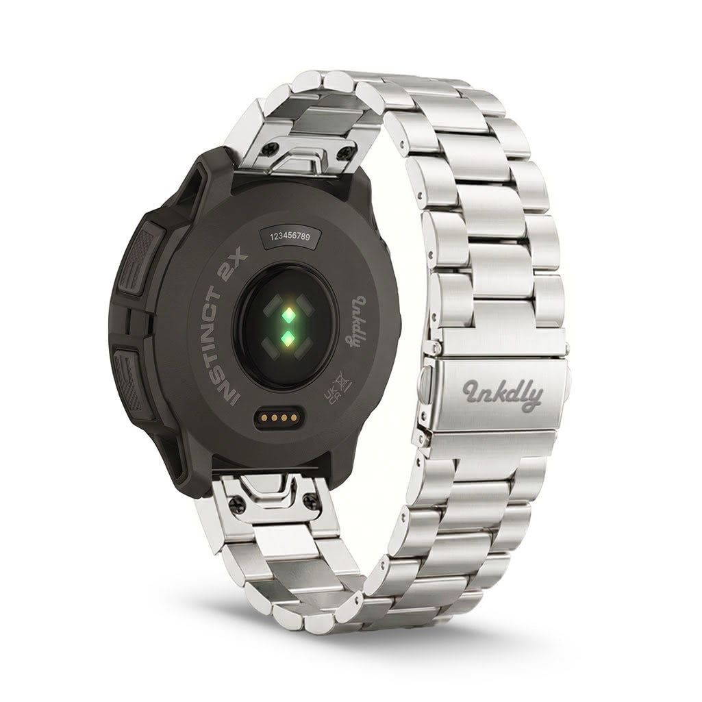Boss Stainless Garmin Instinct 2X Solar Bands Replacement Quick Change (26mm) Silver