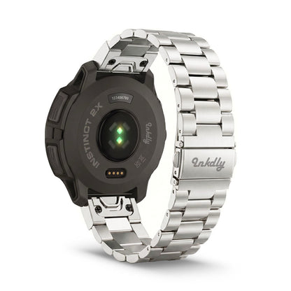 Boss Stainless Garmin Instinct 2X Solar Bands Replacement Quick Change (26mm) Silver