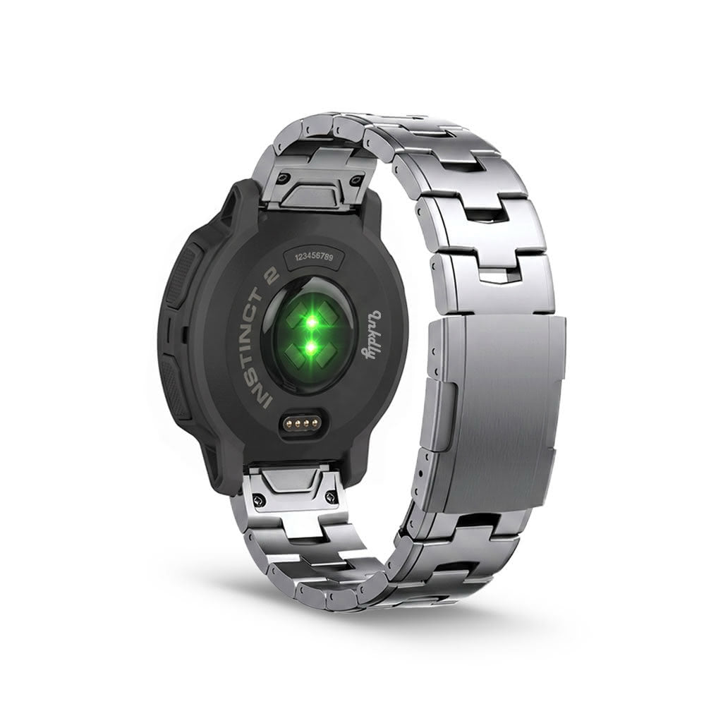 Evo Titanium Garmin Instinct 2 Bands Replacement Quick Change (22mm) Silver