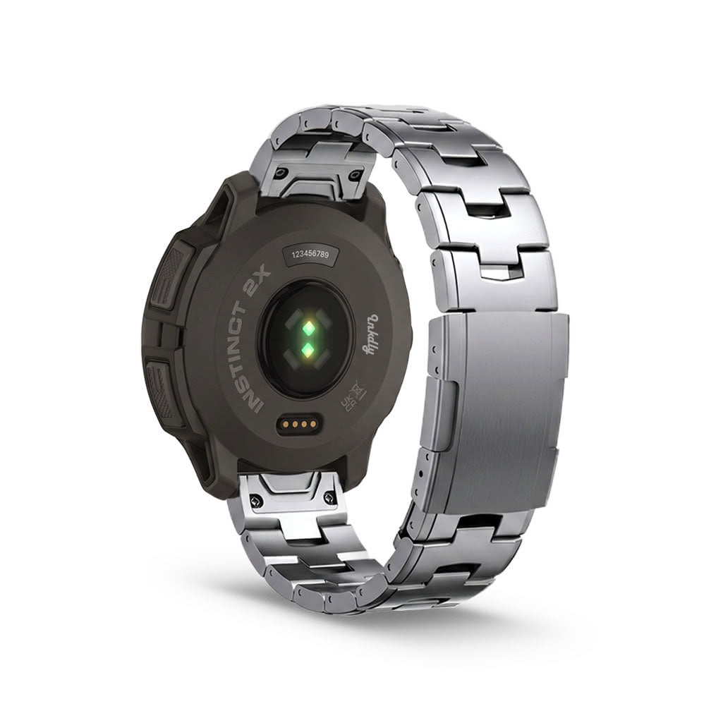 Evo Titanium Garmin Instinct 2X Solar Bands Replacement Quick Change (26mm) Silver