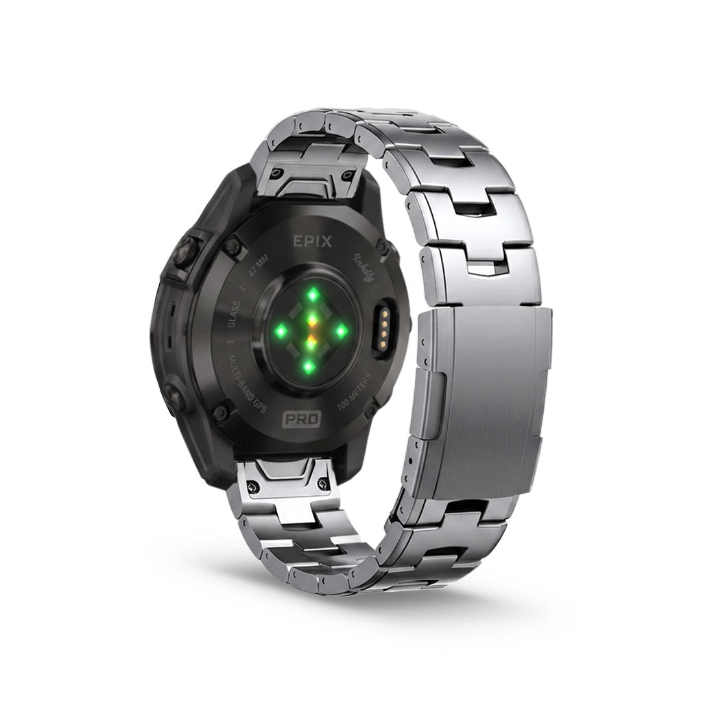 Evo Titanium Garmin Epix Gen 2 Bands Replacement Quick Change 20mm For 42mm Watch Silver