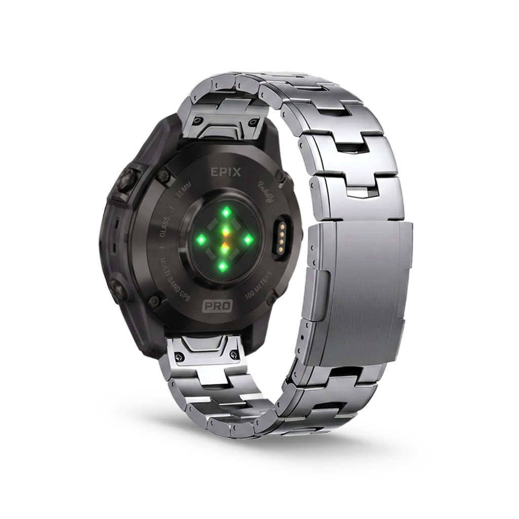 Evo Titanium Garmin Epix Gen 2 Bands Replacement Quick Change 26mm For 51mm Watch Silver