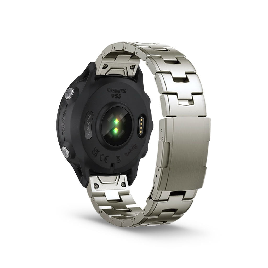 Evo Titanium Garmin Forerunner 955 Bands Replacement Quick Change (22mm) Natural