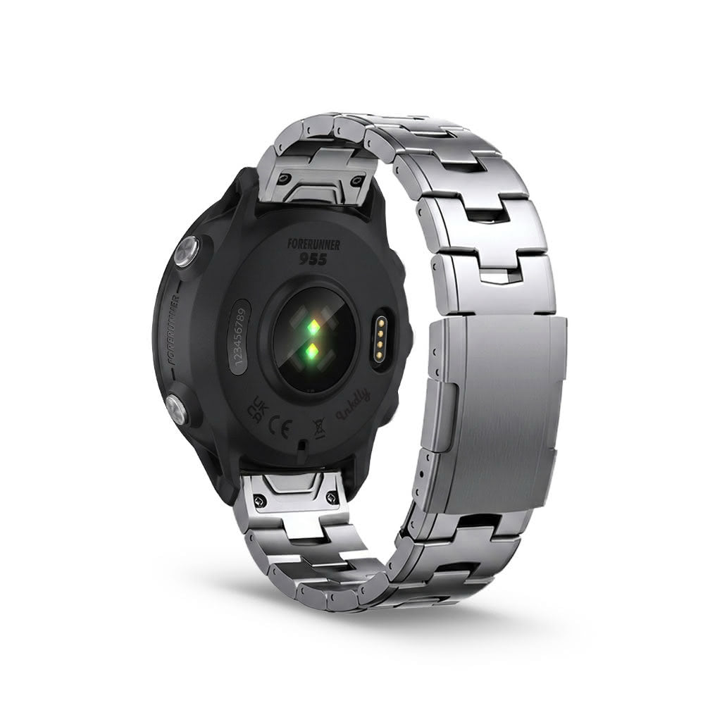 Evo Titanium Garmin Forerunner 955 Bands Replacement Quick Change (22mm) Silver