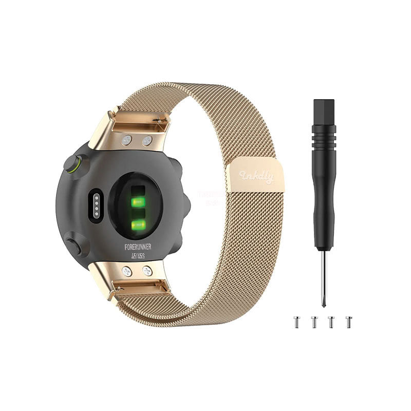 Milanese Garmin Forerunner 45 & 45S Band with Magnetic Lock Soft Gold  