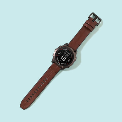 Leather Garmin Fenix 7X Bands Replacement Quick Change (26mm) Coffee