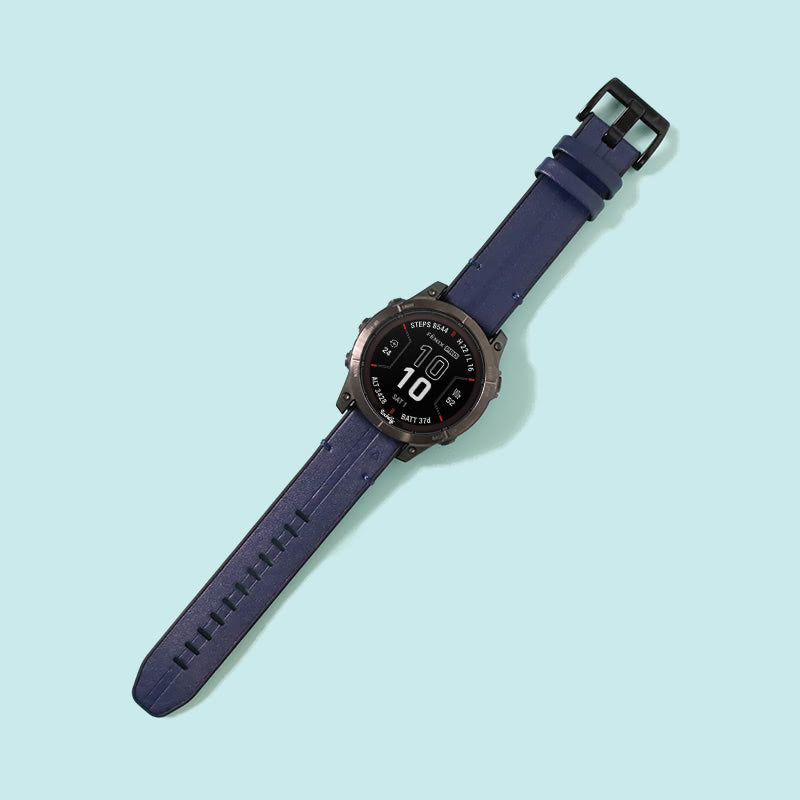 Leather Garmin Fenix 7X Bands Replacement Quick Change (26mm) Blue