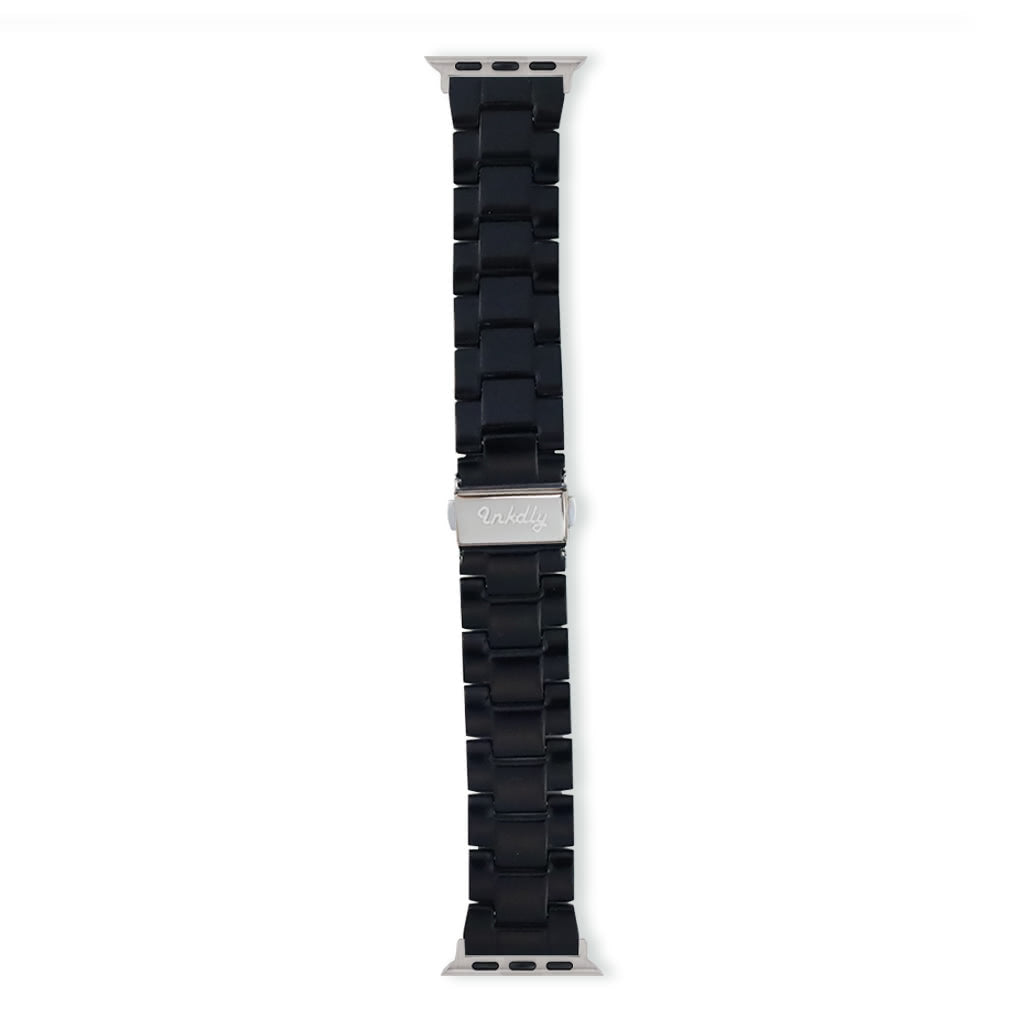 Luna Resin Apple Watch Bands Replacement Straps 38MM/40MM/41MM Black + Silver