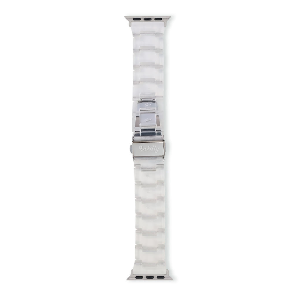 Luna Resin Apple Watch Bands Replacement Straps 38MM/40MM/41MM Clear + Silver