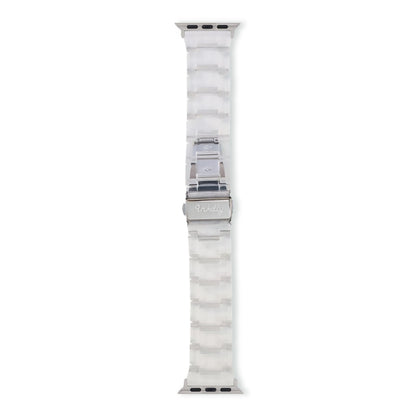 Luna Resin Apple Watch Bands Replacement Straps 38MM/40MM/41MM Clear + Silver