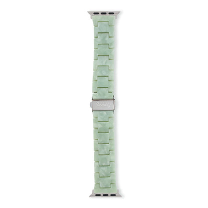 Luna Resin Apple Watch Bands Replacement Straps 38MM/40MM/41MM Floral Green + Silver