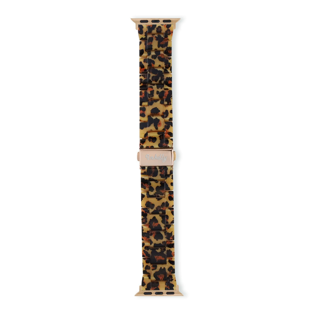 Luna Resin Apple Watch Bands Replacement Straps 38MM/40MM/41MM Leopard Print + Rose Gold