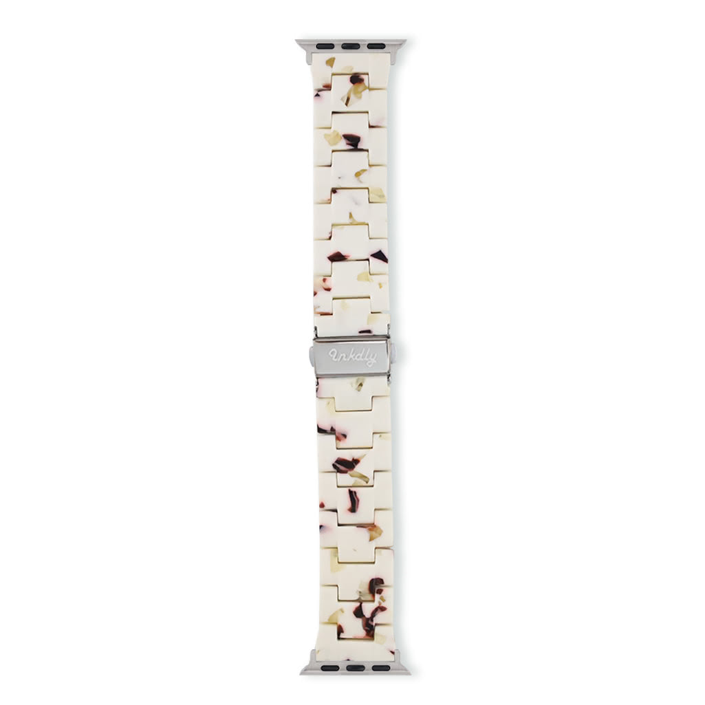 Luna Resin Apple Watch Bands Replacement Straps 38MM/40MM/41MM Nougat + Silver