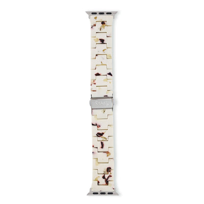 Luna Resin Apple Watch Bands Replacement Straps 38MM/40MM/41MM Nougat + Silver