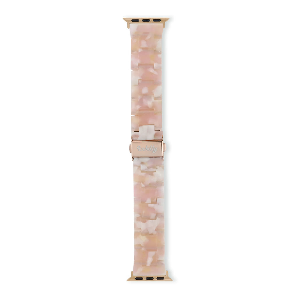 Luna Resin Apple Watch Bands Replacement Straps 38MM/40MM/41MM Pastel Floral + Rose Gold