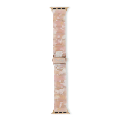 Luna Resin Apple Watch Bands Replacement Straps 38MM/40MM/41MM Pastel Floral + Rose Gold