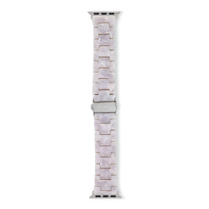Luna Resin Apple Watch Bands Replacement Straps 38MM/40MM/41MM Pearl White + Silver