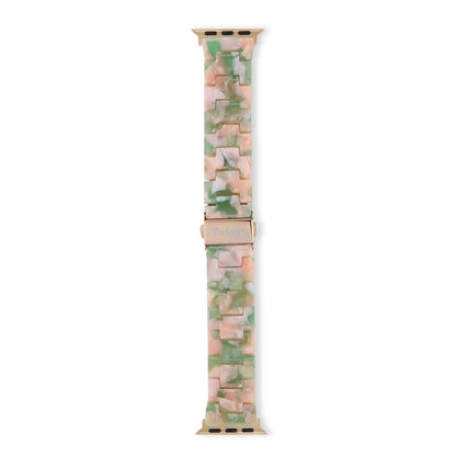 Luna Resin Apple Watch Bands Replacement Straps 38MM/40MM/41MM Powder Green + Rose Gold
