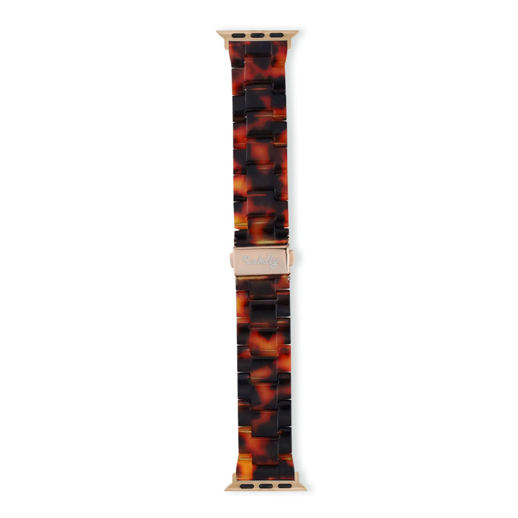 Luna Resin Apple Watch Bands Replacement Straps 38MM/40MM/41MM Tortoiseshell + Rose Gold