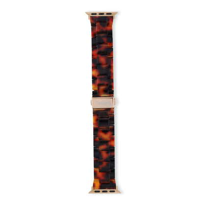 Luna Resin Apple Watch Bands Replacement Straps 38MM/40MM/41MM Tortoiseshell + Rose Gold