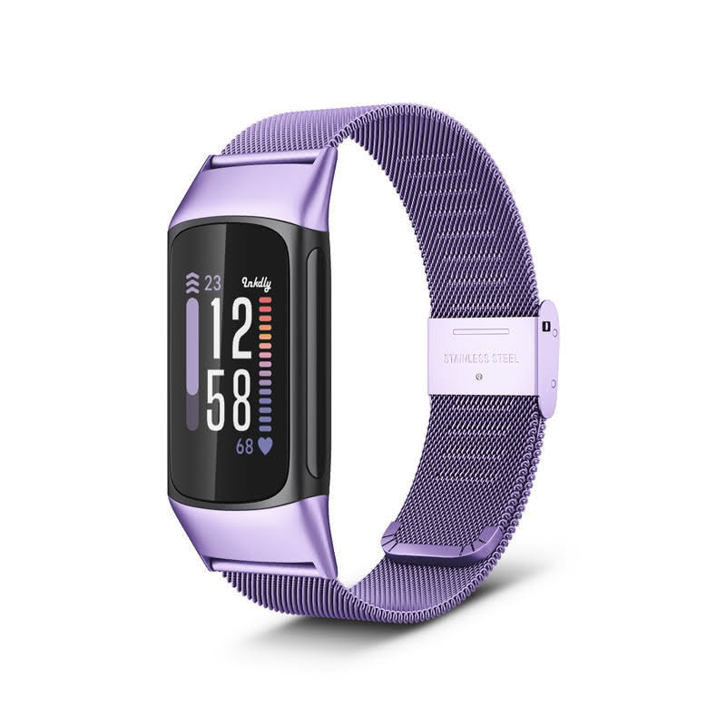 Milanese Fitbit Charge 6 Band Replacement Quick Release Light Purple  