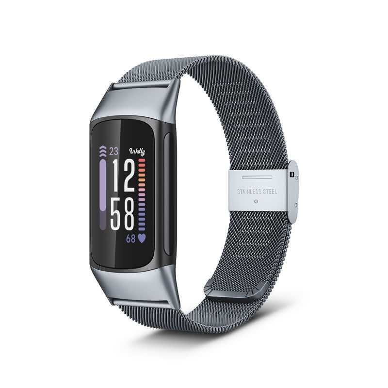 Milanese Fitbit Charge 6 Band Replacement Quick Release Space Grey  