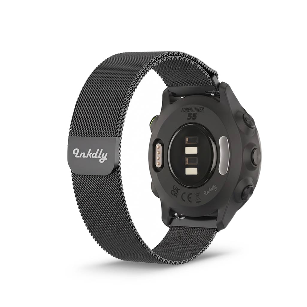 Milanese Garmin Forerunner 55 & 245 Band Replacement Magnetic Lock Black Night
