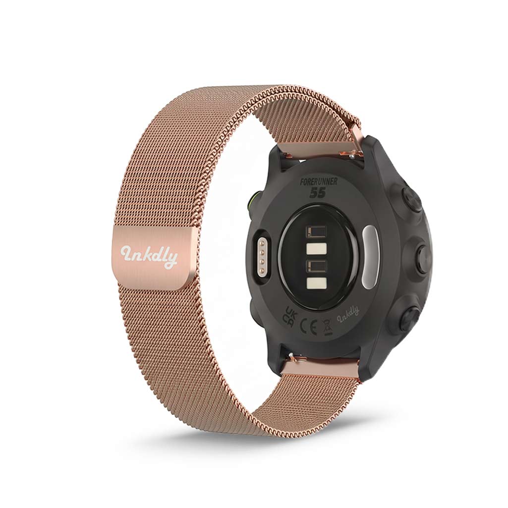 Milanese Garmin Forerunner 55 & 245 Band Replacement Magnetic Lock Rose Gold