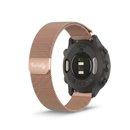 Milanese Garmin Forerunner 55 & 245 Band Replacement Magnetic Lock Rose Gold
