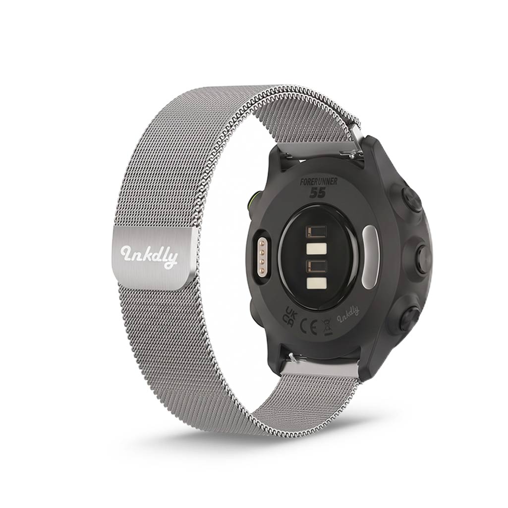 Milanese Garmin Forerunner 55 & 245 Band Replacement Magnetic Lock Silver Steel