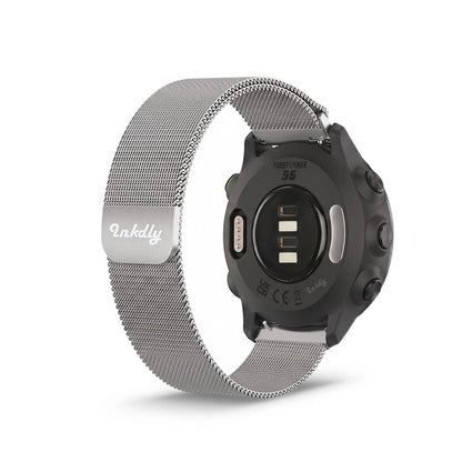 Milanese Garmin Forerunner 55 & 245 Band Replacement Magnetic Lock Silver Steel