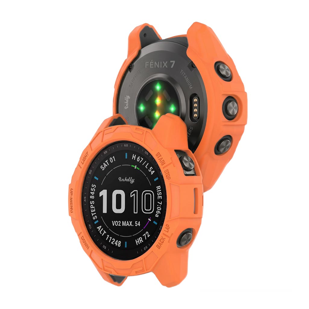 Rugged Garmin Fenix 7 Protective Cover Case Orange