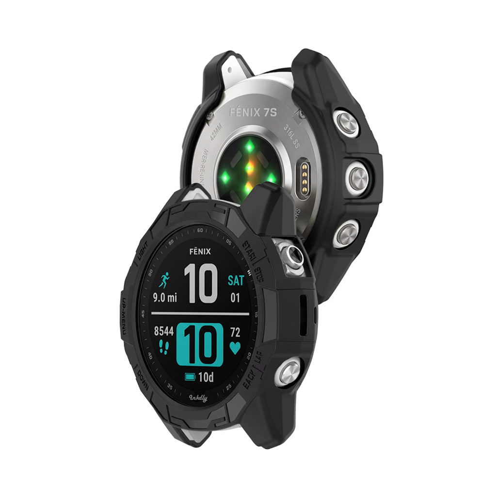 Rugged Garmin Fenix 7S Protective Cover Case Black