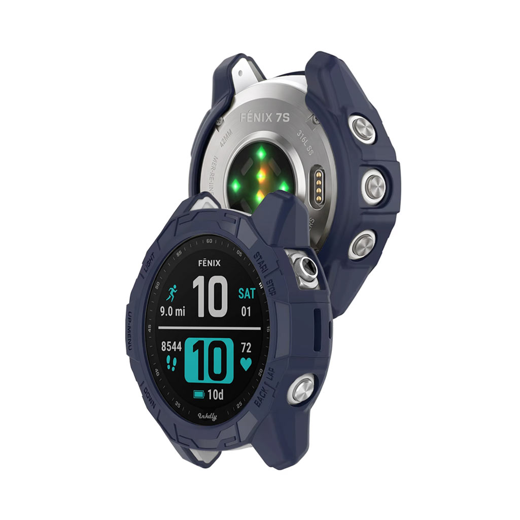 Rugged Garmin Fenix 7S Protective Cover Case Midnight Blue