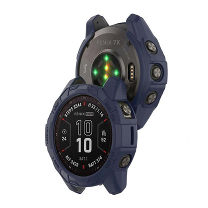 Rugged Garmin Fenix 7X Protective Cover Case Midnight Blue