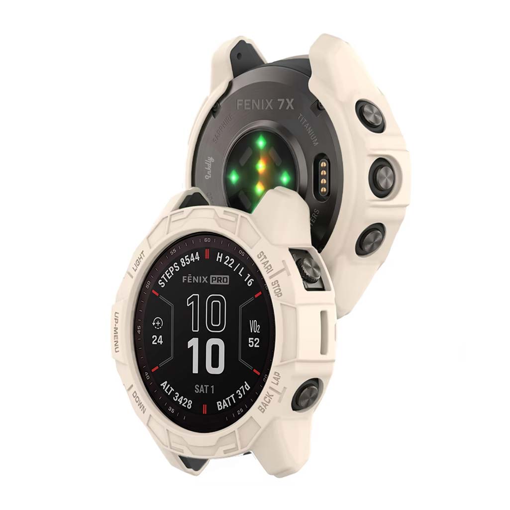 Rugged Garmin Fenix 7X Protective Cover Case Starlight