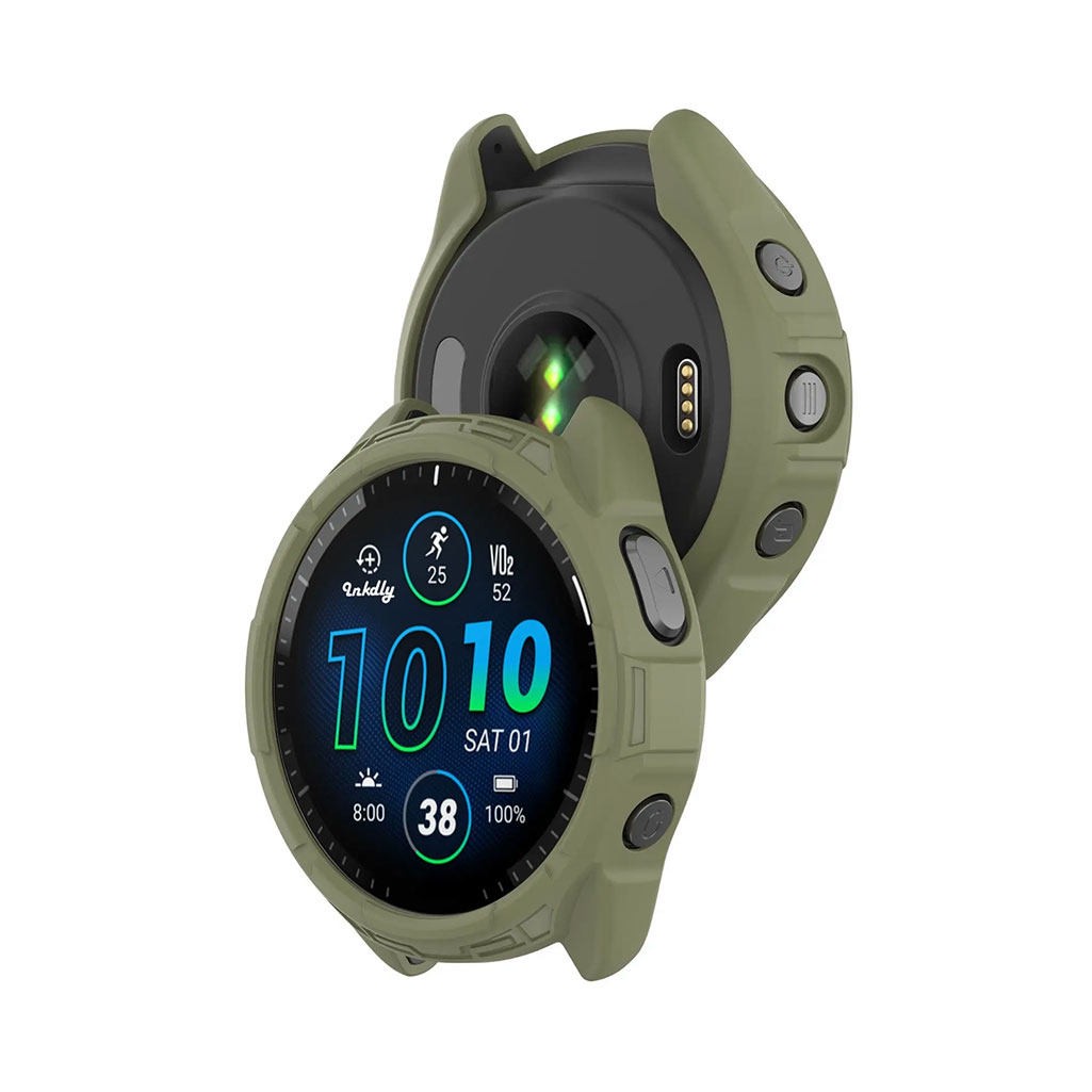 Rugged Garmin Forerunner 965 Protective Cover Case Pine Needle Green
